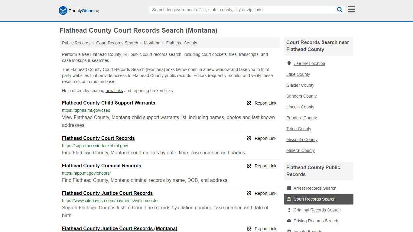 Court Records Search - Flathead County, MT (Adoptions ...